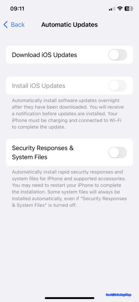 Prevent automatic update of new iOS on iPhone