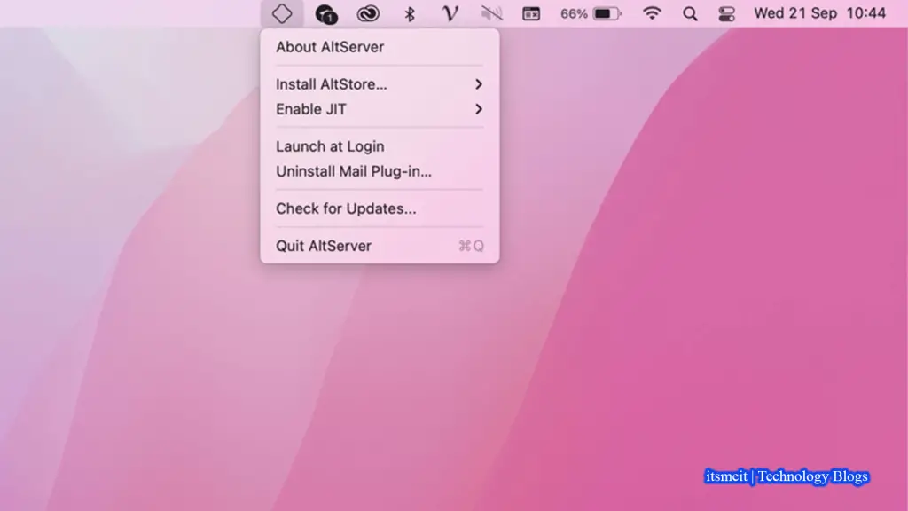 AltServer icon on macOS: