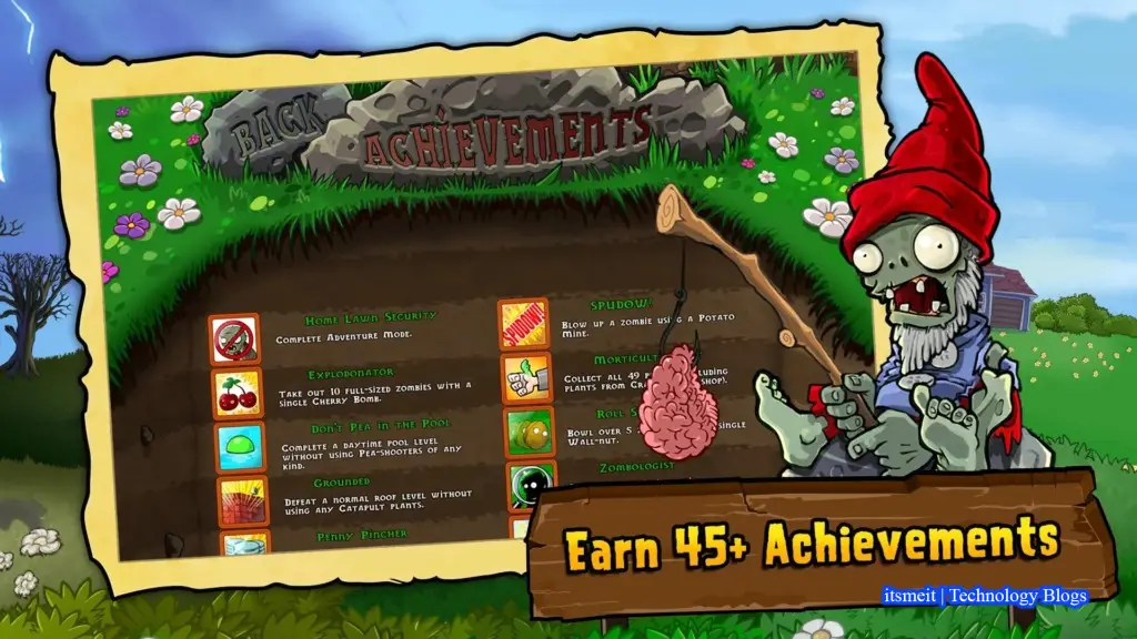 Some of the features in the Game Plants vs Zombies